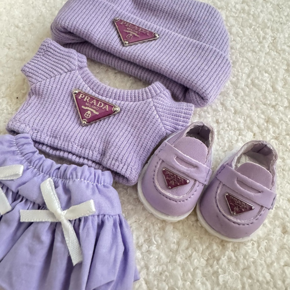 Purple Labubu Outfit Set with Skirt and Shoes - Picture 2 of 2